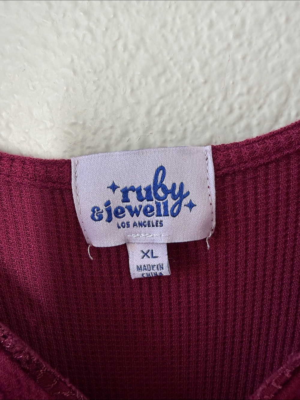 Lace-Trim Short Sleeve Tee - Raspberry - Picture 2 of 8